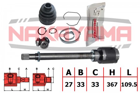 Шрус внутренний правый для Ниссан Кашкай J10, Икс-Трейл T31, NJ7788NY Nakayama