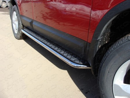 Пороги с площадкой 42,4 мм на Ниссан Кашкай (Nissan Qashqai 2007-2014)