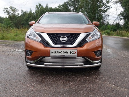 Защита передняя нижняя (двойная) 60,3/42,4 мм на Ниссан Мурано ( Nissan Murano 2016-)