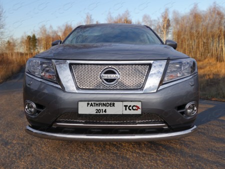 Защита передняя нижняя 76,1 мм на Ниссан Патфайндер ( Nissan Pathfinder 2014-)