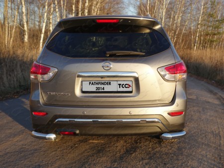 Защита задняя (уголки) 76,1 мм на Ниссан Патфайндер ( Nissan Pathfinder 2014-)