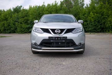 Защита переднего бампера двойная Ø63/51мм (НПС) NISSAN QASHQAI (2014-)