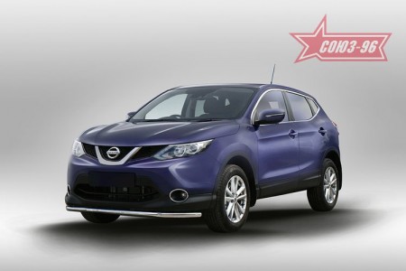 Защита переднего бампера d42 для Ниссан Кашкай (Nissan Qashqai 2014-)