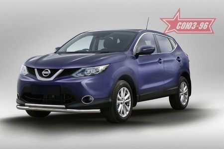 Защита переднего бампера d60/42 для Ниссан Кашкай (Nissan Qashqai 2014-)