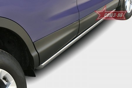 Пороги труба d75x42 овальная Ниссан Кашкай (Nissan Qashqai 2014-)