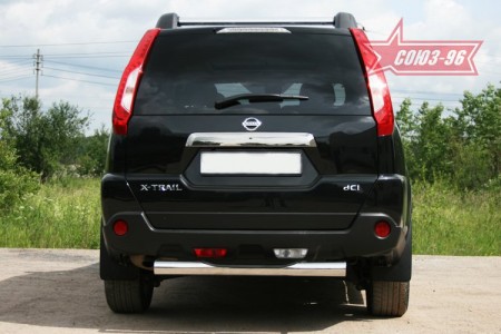 Защита задняя "ступень" d 76 на Ниссан Икс-Трейл (Nissan X-Trail 2011-2014)