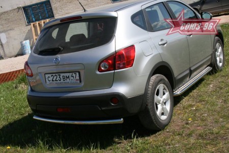 Защита заднего бампера d 60 Ниссан Кашкай (Nissan Qashqai J10) (2007-2014)