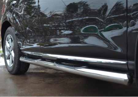 Пороги труба D76 с накладками (проступью) (вариант 3) на Ниссан Мурано ( Nissan Murano 2010-2015)