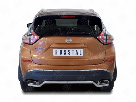Защита заднего бампера D42 волна на Ниссан Мурано ( Nissan Murano 2016-)