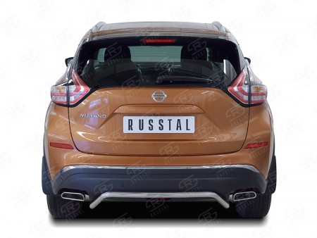 Защита заднего бампера D42 волна под машину на Ниссан Мурано ( Nissan Murano 2016-)
