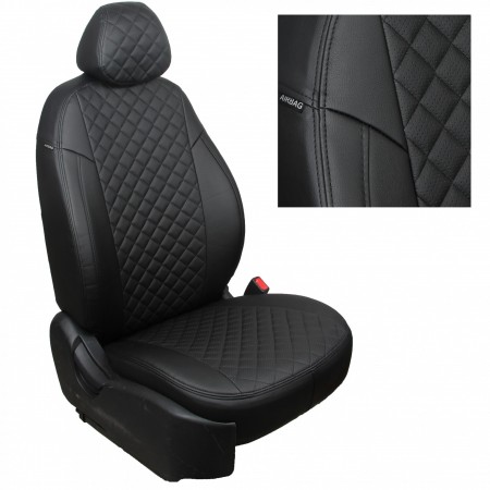 Чехлы из экокожи Ромб для Nissan Almera G15 40/60 2013-