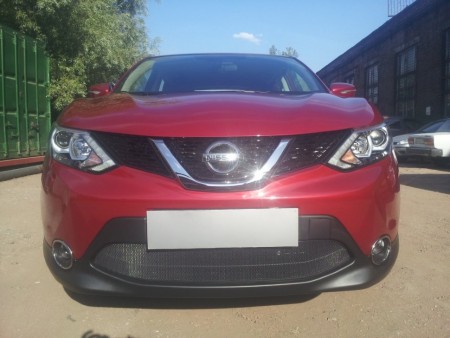 Защита радиатора на Ниссан Кашкай ( Nissan Qashqai 2014- )black