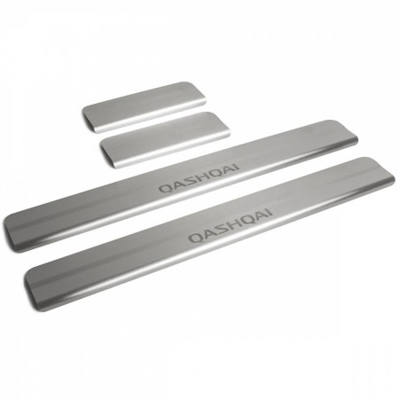 Накладки на пороги Nissan Qashqai 2014-2019, 2019-н.в., нержавеющая сталь, 4 шт. NP41063 Rival (Россия)