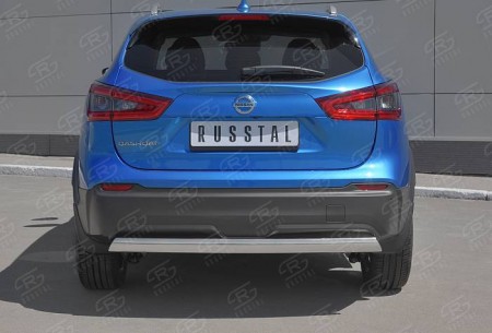 Защита заднего бампера d75х42 дуга NISSAN QASHQAI 2019-