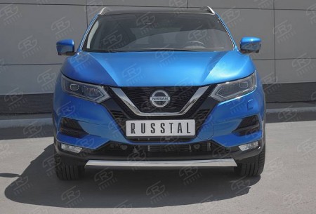Защита переднего бампера d75х42 дуга NISSAN QASHQAI 2019-