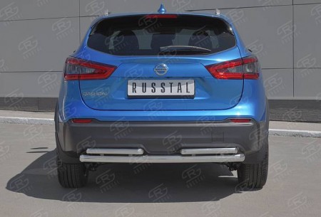 Защита заднего бампера d63 дуга-d42 дуга NISSAN QASHQAI 2019- 