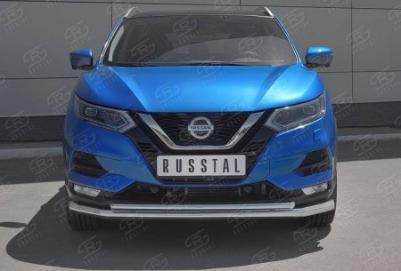 Защита переднего бампера d63 секции-d42 дуга NISSAN QASHQAI 2019-