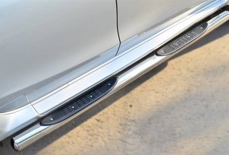 Пороги труба d76 с накладкой (вариант 3)на Ниссан Террано (Nissan Terrano 2014-)