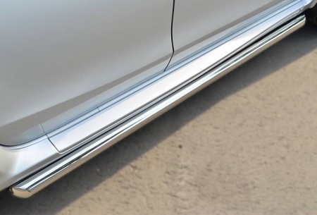 Пороги труба d63 (вариант 1) Ниссан Террано (Nissan Terrano 2014-)