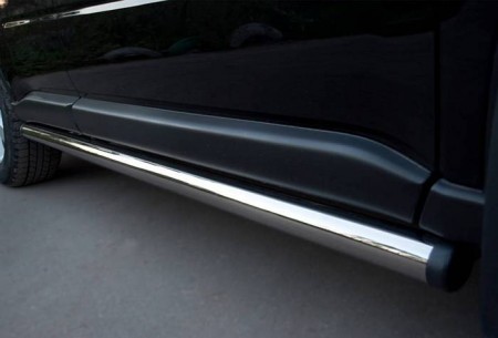 Пороги труба d63 (вариант 2) на Ниссан Икс-Икстрейл (Nissan X-Trai 2011-2014) NXT-0100902