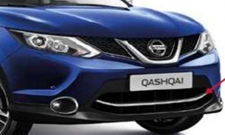 Хром накладка на решетку переднего бампера ( улыбка) для Ниссан Кашкай ( Nissan Qashqai 2014-) CNT1814XK024 (Китай)