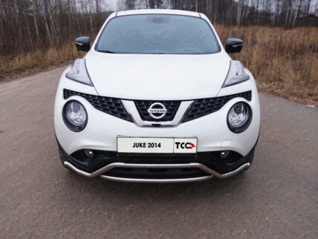 Защита передняя (кенгурин с вставкой) 42,4 мм для Ниссан Джук (Nissan Juke 2015-)