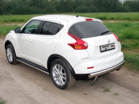 Защита задняя (центральная) 75х42 мм для Ниссан Джук (Nissan Juke 2010-2014)