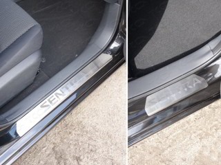 Накладки на пороги на Ниссан Сентра (Nissan Sentra 2014-)