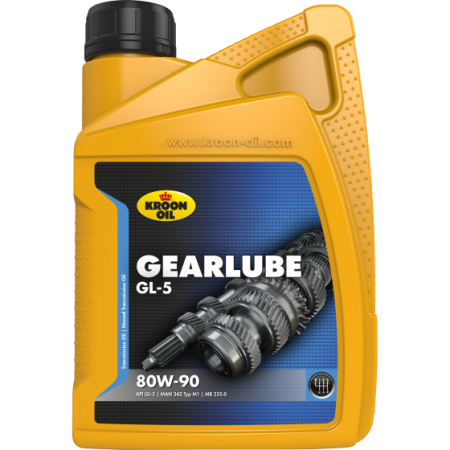 Трансмиссионное масло KROON OIL GEARLUBE GL-5 80W-90 для дифференциалов ( редуктора) переднего и заднего моста 1L 01206