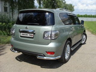 Защита задняя (уголки) 76,1 мм на Ниссан Патрол (Nissan Patrol 2010-2014)