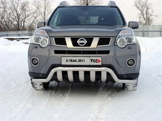 Защита передняя нижняя 60,3/75 мм на Ниссан Икс-Трейл T31 ( Nissan X-Trail 2011-2014)