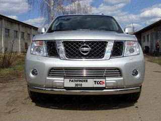 Защита передняя нижняя 75х42 мм на Ниссан Патфайндер ( Nissan Pathfinder 2004-2014)