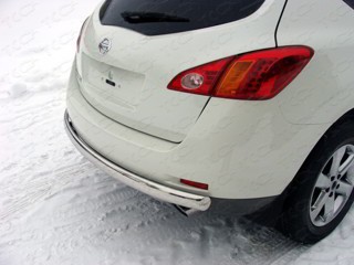 Защита задняя (центральная овальная) 75х42 мм на Ниссан Мурано ( Nissan Murano 2010-2015)