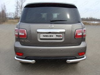 Защита задняя (уголки) 76,1 мм на Ниссан Патрол (Nissan Patrol 2014-)