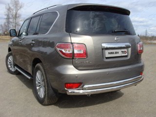 Защита задняя (двойная) 75/75 мм на Ниссан Патрол (Nissan Patrol 2014-)